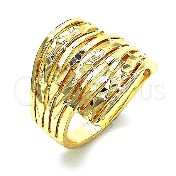 Anillo Elegante 01.233.0031.07 Oro Laminado, Diamantado, Tono Dorado (Size 7)