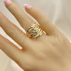 Anillo Elegante 01.233.0031.08 Oro Laminado, Diamantado, Tono Dorado (Size 8)