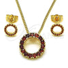 Juego de Arete y Dije de Adulto 10.156.0461 Oro Laminado, Diseño de Cluster, Pulido, Tono Dorado