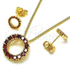 Juego de Arete y Dije de Adulto 10.156.0461 Oro Laminado, Diseño de Cluster, Pulido, Tono Dorado