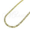 Gargantilla Basica 04.213.0247.24 Oro Laminado, Diseño de Mariner, Diamantado, Tono Dorado (0.80 Gauge, 04 MM Thickness, 24 Inches Length)