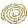 Gargantilla Basica 04.213.0247.24 Oro Laminado, Diseño de Mariner, Diamantado, Tono Dorado (0.80 Gauge, 04 MM Thickness, 24 Inches Length)