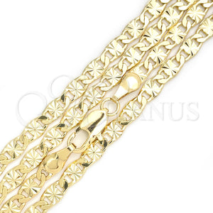 Gargantilla Basica 04.213.0247.24 Oro Laminado, Diseño de Mariner, Diamantado, Tono Dorado (0.80 Gauge, 04 MM Thickness, 24 Inches Length)