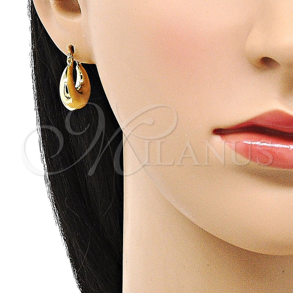 Argolla Pequeña 02.163.0158.20 Oro Laminado, Diseño de Hueco, Pulido, Tono Dorado
