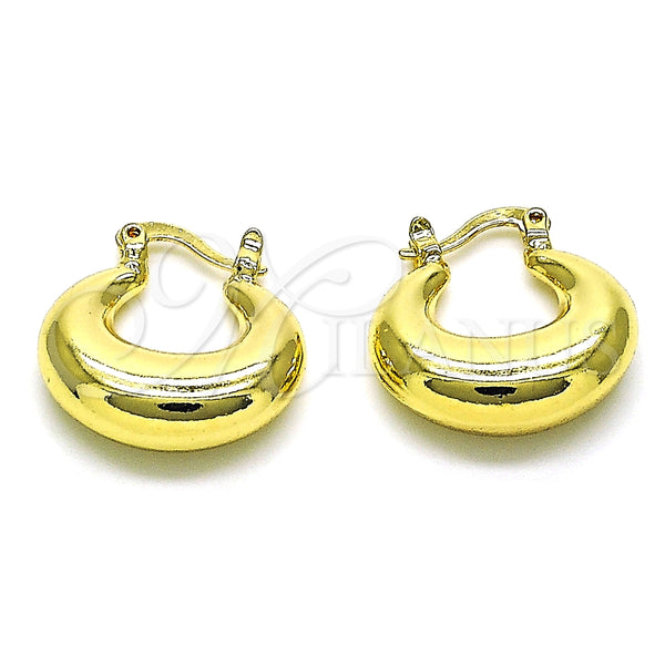 Argolla Pequeña 02.163.0158.20 Oro Laminado, Diseño de Hueco, Pulido, Tono Dorado