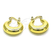 Argolla Pequeña 02.163.0158.20 Oro Laminado, Diseño de Hueco, Pulido, Tono Dorado