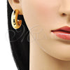 Arete Dormilona 02.163.0160.30 Oro Laminado, Diseño de Hueco, Pulido, Tono Dorado