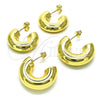 Arete Dormilona 02.163.0160.30 Oro Laminado, Diseño de Hueco, Pulido, Tono Dorado