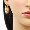 Arete Dormilona 02.163.0162.30 Oro Laminado, Diseño de Hueco, Pulido, Tono Dorado