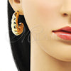 Arete Dormilona 02.163.0163.35 Oro Laminado, Diseño de Torcido y Hueco, Pulido, Tono Dorado