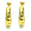Arete Dormilona 02.163.0163.35 Oro Laminado, Diseño de Torcido y Hueco, Pulido, Tono Dorado