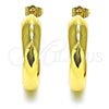 Arete Dormilona 02.163.0164 Oro Laminado, Diseño de Hueco, Pulido, Tono Dorado