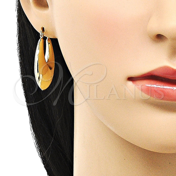 Argolla Pequeña 02.163.0165.25 Oro Laminado, Diseño de Hueco, Pulido, Tono Dorado