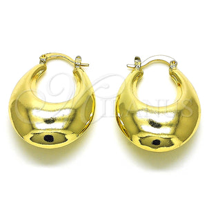 Argolla Pequeña 02.163.0165.25 Oro Laminado, Diseño de Hueco, Pulido, Tono Dorado