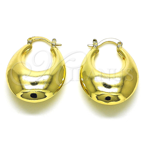 Argolla Pequeña 02.163.0165.25 Oro Laminado, Diseño de Hueco, Pulido, Tono Dorado