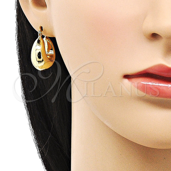Argolla Pequeña 02.163.0166.20 Oro Laminado, Diseño de Hueco, Pulido, Tono Dorado
