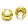 Argolla Pequeña 02.163.0166.20 Oro Laminado, Diseño de Hueco, Pulido, Tono Dorado