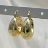 Argolla Pequeña 02.163.0166.20 Oro Laminado, Diseño de Hueco, Pulido, Tono Dorado