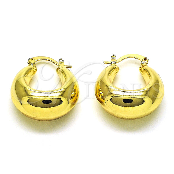 Argolla Pequeña 02.163.0166.20 Oro Laminado, Diseño de Hueco, Pulido, Tono Dorado
