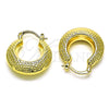 Argolla Pequeña 02.163.0167.20 Oro Laminado, Diseño de Hueco, Diamantado, Tono Dorado