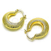 Argolla Pequeña 02.163.0167.20 Oro Laminado, Diseño de Hueco, Diamantado, Tono Dorado