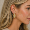 Arete Dormilona 02.163.0169.30 Oro Laminado, Diseño de Hueco, Diamantado, Tono Dorado