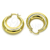 Argolla Mediana 02.163.0170.35 Oro Laminado, Diseño de Hueco, Pulido, Tono Dorado