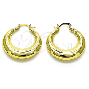Argolla Mediana 02.163.0170.35 Oro Laminado, Diseño de Hueco, Pulido, Tono Dorado