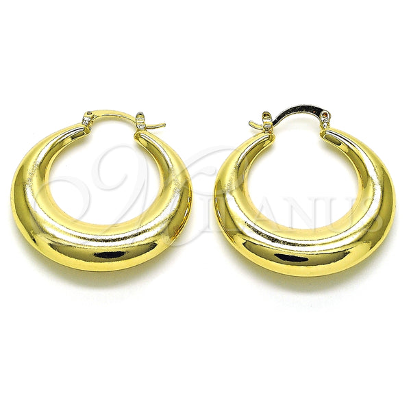 Argolla Mediana 02.163.0170.35 Oro Laminado, Diseño de Hueco, Pulido, Tono Dorado