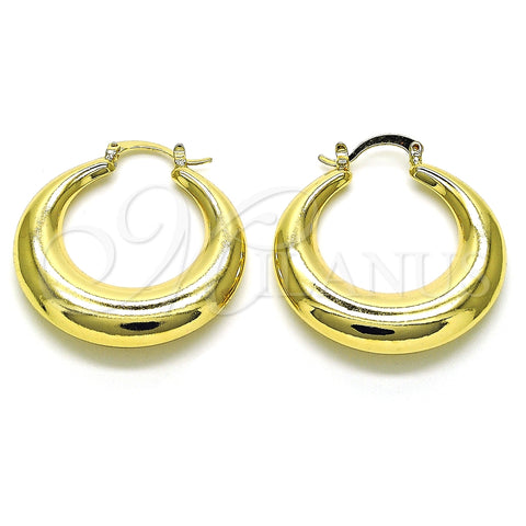 Argolla Mediana 02.163.0170.35 Oro Laminado, Diseño de Hueco, Pulido, Tono Dorado