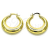 Argolla Mediana 02.163.0170.35 Oro Laminado, Diseño de Hueco, Pulido, Tono Dorado