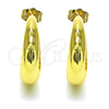 Arete Dormilona 02.163.0171.25 Oro Laminado, Diseño de Hueco, Pulido, Tono Dorado