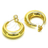 Arete Dormilona 02.163.0171.25 Oro Laminado, Diseño de Hueco, Pulido, Tono Dorado