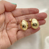 Arete Dormilona 02.163.0172.25 Oro Laminado, Diseño de Hueco, Pulido, Tono Dorado