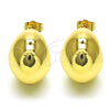 Arete Dormilona 02.163.0172.25 Oro Laminado, Diseño de Hueco, Pulido, Tono Dorado