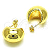 Arete Dormilona 02.163.0172.25 Oro Laminado, Diseño de Hueco, Pulido, Tono Dorado