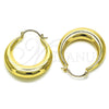 Argolla Mediana 02.163.0174.35 Oro Laminado, Diseño de Hueco, Pulido, Tono Dorado
