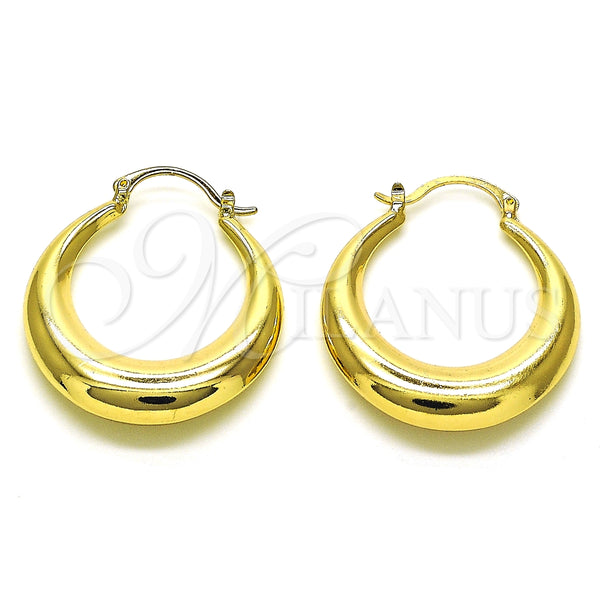 Argolla Mediana 02.163.0174.35 Oro Laminado, Diseño de Hueco, Pulido, Tono Dorado