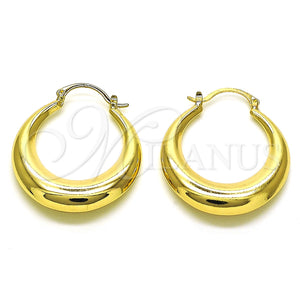 Argolla Mediana 02.163.0174.35 Oro Laminado, Diseño de Hueco, Pulido, Tono Dorado