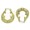 Argolla Mediana 02.163.0175.30 Oro Laminado, Diseño de Delfín y Hueco, Diamantado, Tono Dorado