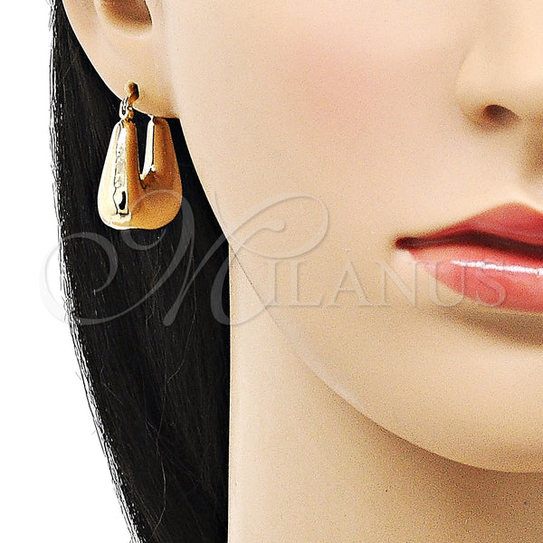 Argolla Pequeña 02.163.0177.25 Oro Laminado, Diseño de Hueco, Pulido, Tono Dorado