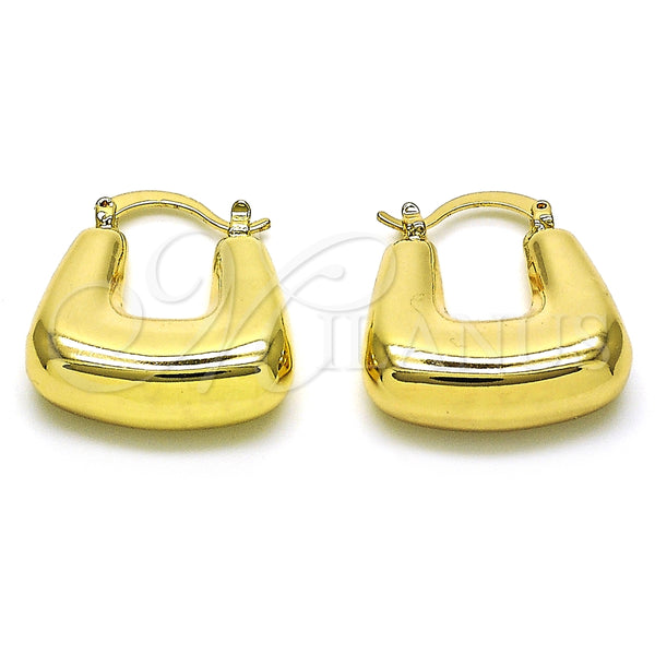 Argolla Pequeña 02.163.0177.25 Oro Laminado, Diseño de Hueco, Pulido, Tono Dorado