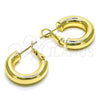 Argolla Pequeña 02.179.0005.20 Oro Laminado, Diseño de Hueco, Pulido, Tono Dorado