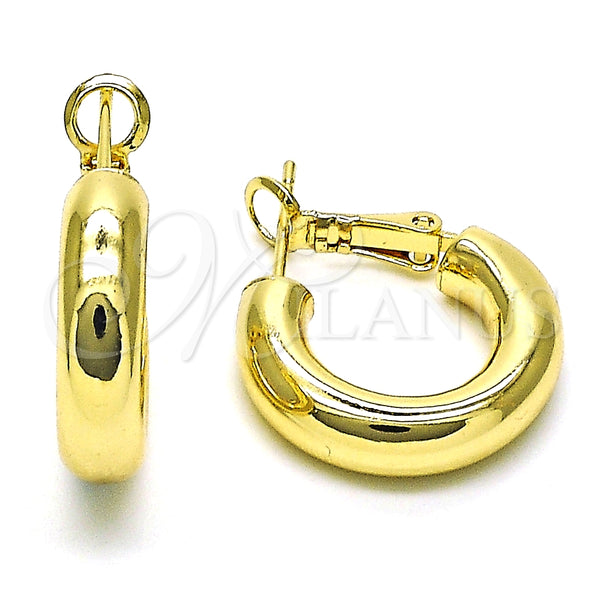 Argolla Pequeña 02.179.0005.20 Oro Laminado, Diseño de Hueco, Pulido, Tono Dorado