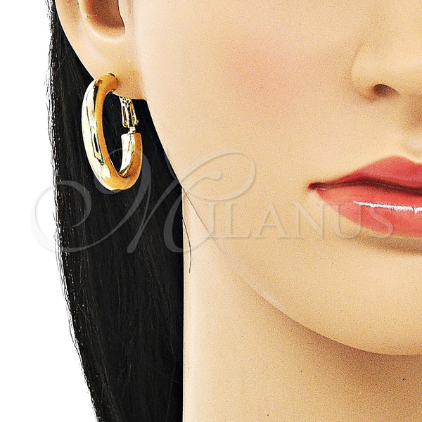 Argolla Mediana 02.179.0005.30 Oro Laminado, Diseño de Hueco, Pulido, Tono Dorado