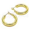 Argolla Mediana 02.179.0005.30 Oro Laminado, Diseño de Hueco, Pulido, Tono Dorado