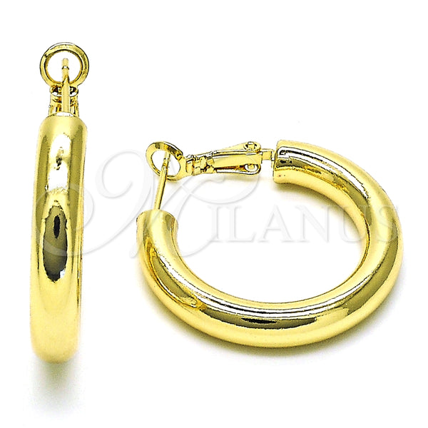 Argolla Mediana 02.179.0005.30 Oro Laminado, Diseño de Hueco, Pulido, Tono Dorado