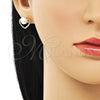Arete Dormilona 02.342.0226 Oro Laminado, Diseño de Corazón, con Perla Marfil, Pulido, Tono Dorado