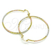 Argolla Grande 02.168.0037.1.50 Oro Laminado, Diamantado, Tres Tonos