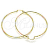 Argolla Grande 02.168.0037.1.60 Oro Laminado, Diamantado, Tres Tonos